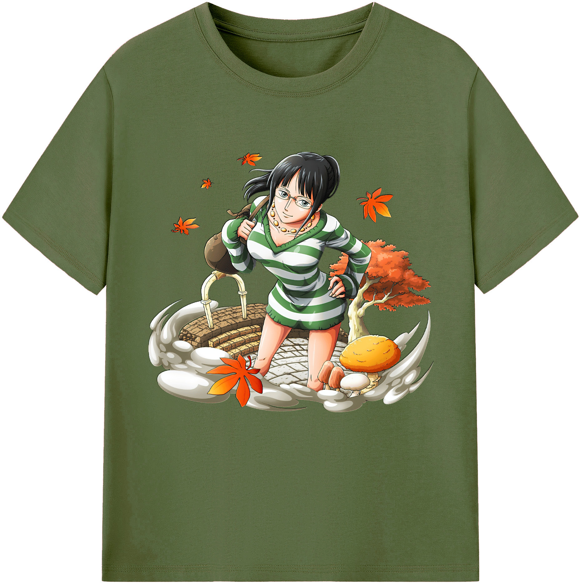 ワンピース ニコ・ロビン ONE PIECE Nico Robin 綿100％半袖Tシャツ（フロントプリント）